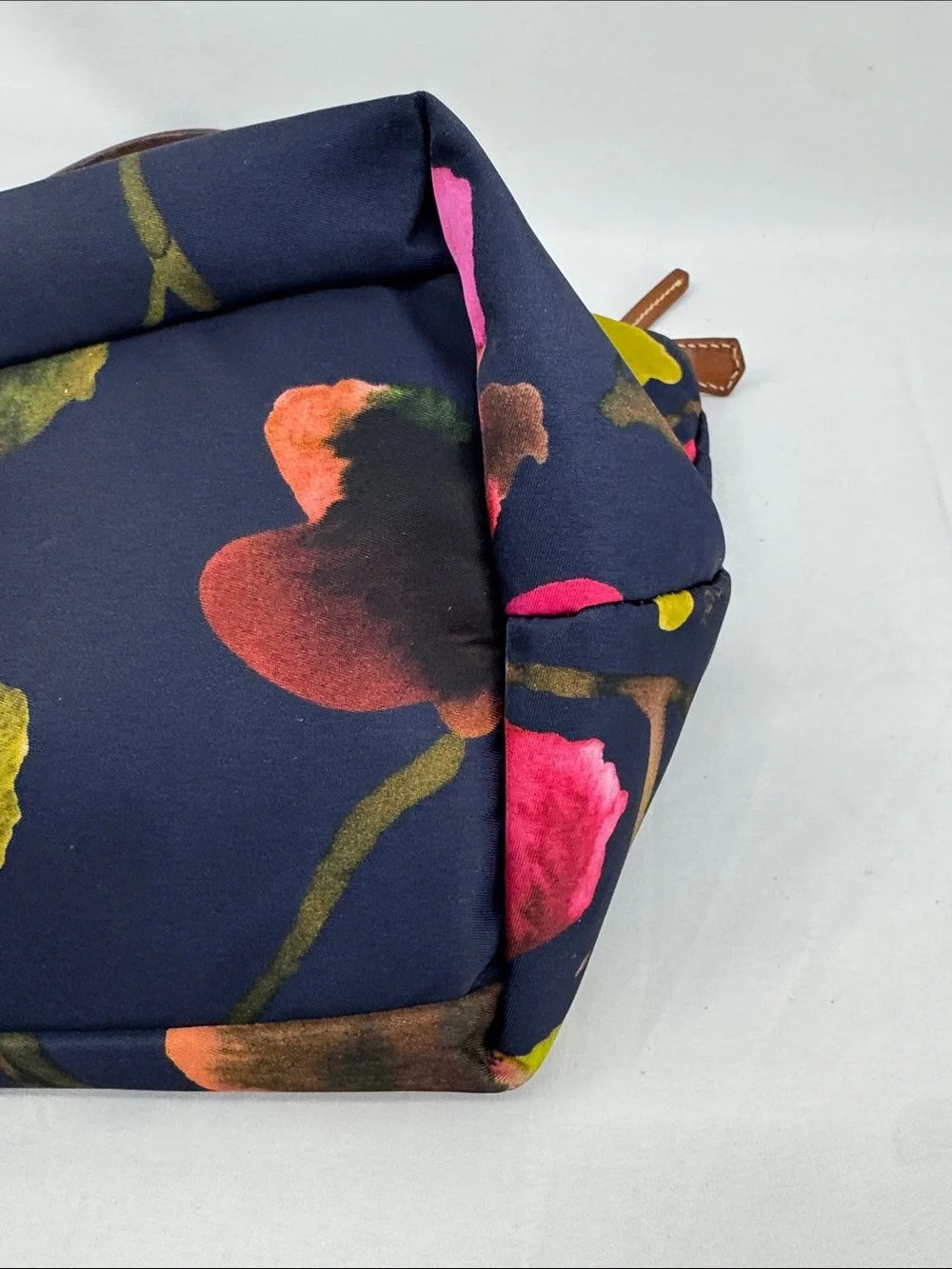 Roberta Pieri Robertina Navy Floral Classic Mini Tote Bag Italian Shoulder Purse